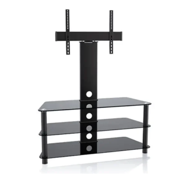 Meuble TV - ROCKSTAR - k-110 - Verre - Avec Support Pour TV max 75 Pouces - Noir