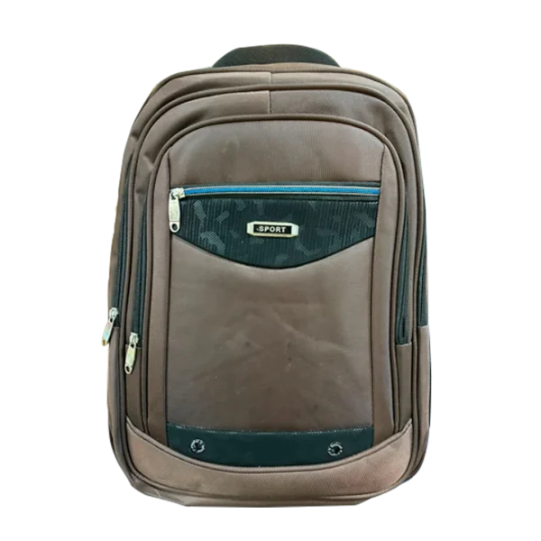Sac à dos scolaire - sac à dos universitaire  - avec plusieurs espaces de rangement - marron