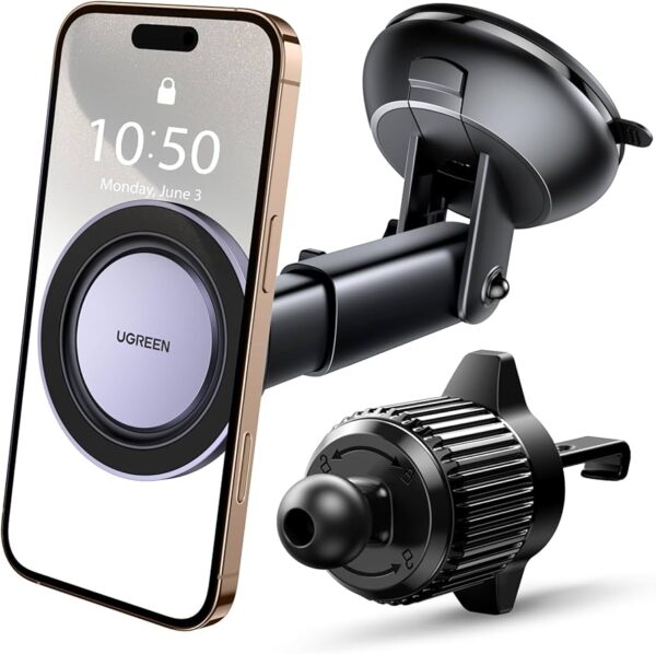 Chargeur de voiture sans fil - Baseus - support magnétique 15 W - pour tableau de bord et grille d'aération