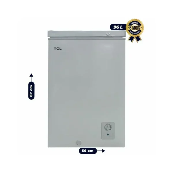 Congélateur coffre - TCL - F130CF - 96 Litres - Gris - Garantie 6 mois