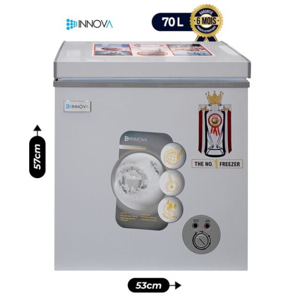 Mini Congélateur Coffre - Innova - In-140 - 70L - Gris Fonce - Garantie 6 Mois