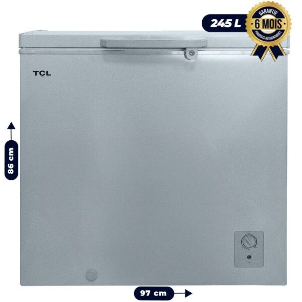 Congélateur coffre - TCL - F330CF - 245 Litres - Gris - Garantie 6 mois