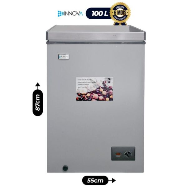 Congélateur Coffre - Innova - In-159 - 100 Litres - Gris Fonce - Garantie 6 Mois