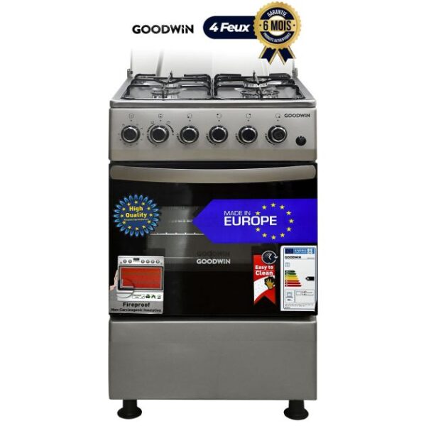 Cuisinière à Gaz Allumage électrique - GOODWIN - FS4402MXZJ - 4 Foyers - 50 x 55 - Inox - Garantie 06 mois