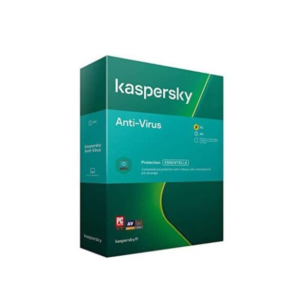 Kaspersky Antivirus - 2 Postes - 2021 essentiel - 1 An