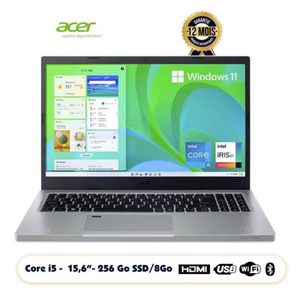 Laptop Acer Aspire Vero - Écran FHD 15,6" - Intel Core i5-1155G7 - 8 Go Ram*256 Go SSD