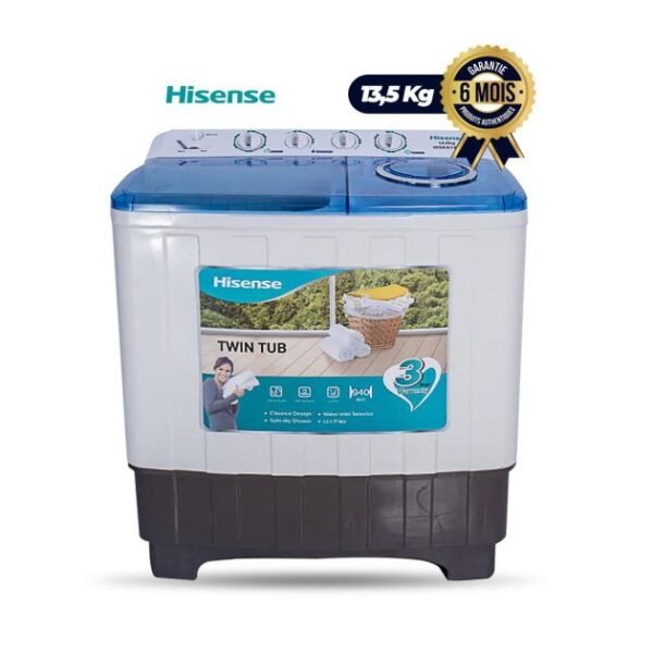 Machine à Laver Semi-Automatique Hisense - 13.5KG - WSRB143W - Blanc - Garantie 06 mois