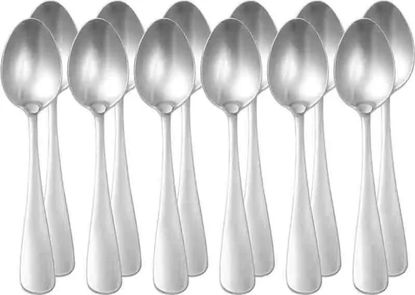 Service de 12 cuillères à Soupe en Acier Inoxydable avec Bord Arrondi