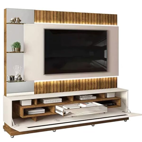 Meuble TV SOLARE - 19824227 - jusqu'à 60 pouces - Beige/Marron