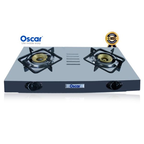 Plaque de Cuisson Automatique à Gaz - OSCAR - OSC-201 - 2 feux - Blanc - Garantie 06 mois - Image 2