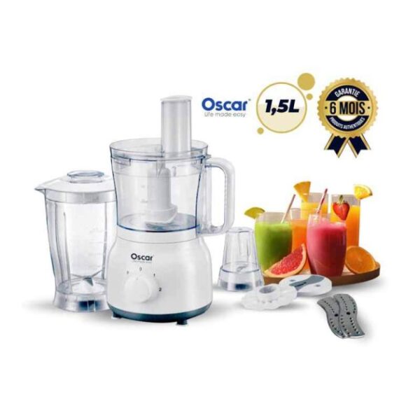 Robot mixeur Oscar - MJ-FP60D1-W - 600W - Blanc - 6Mois